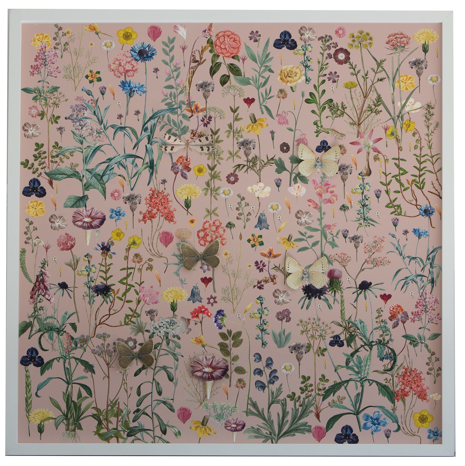 1 Dimensional Flower Print Collage: Pink