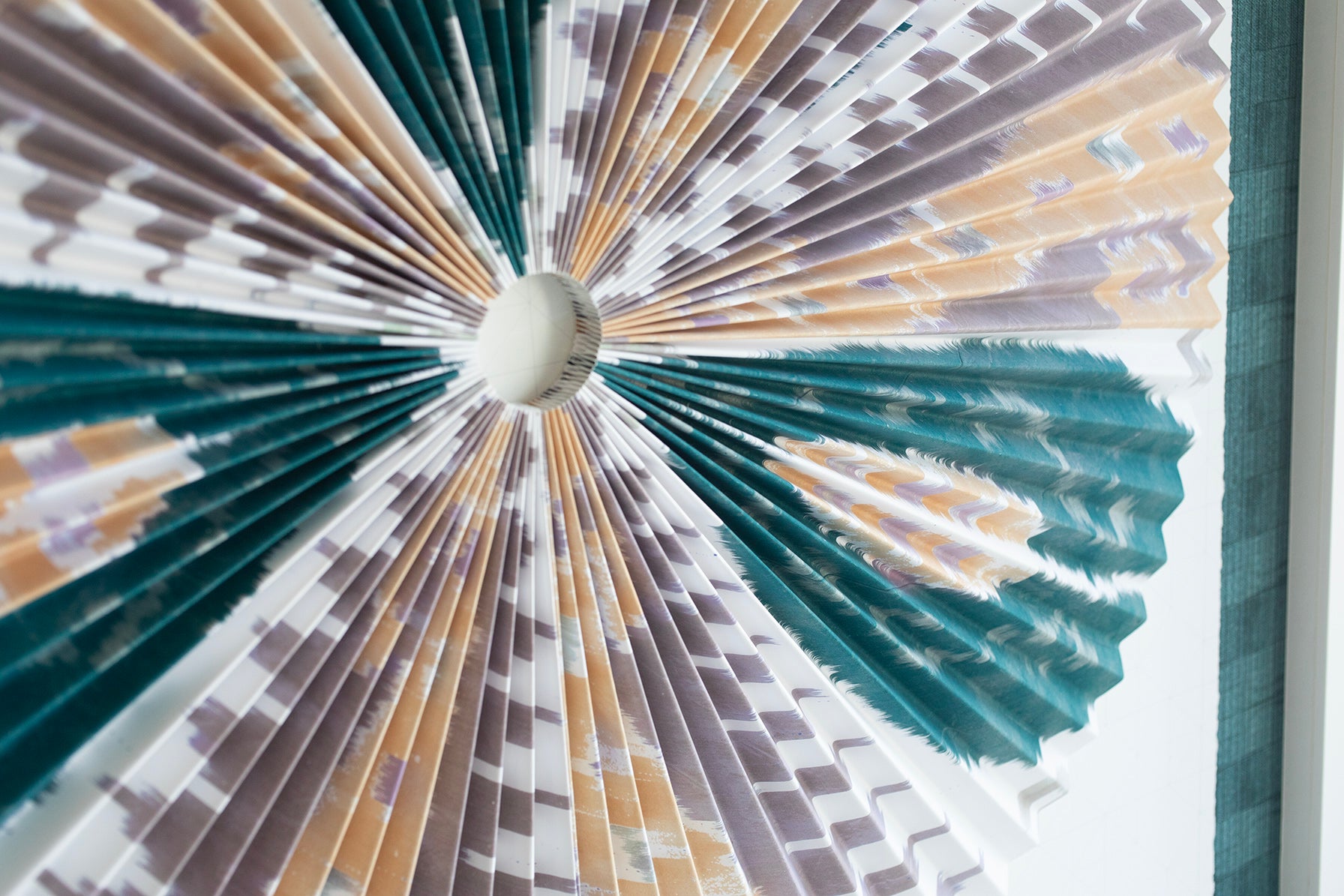 Pleated Dimensional Circle: Iktat (Teal)