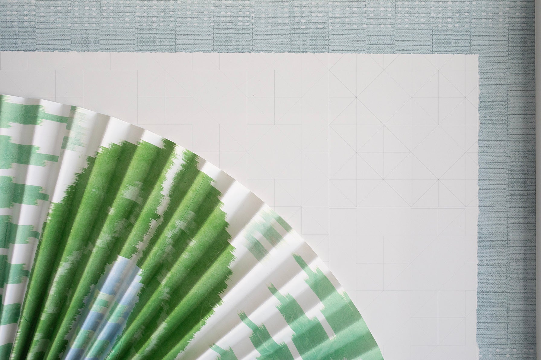 Pleated Dimensional Circle: Iktat (Blue and Green)