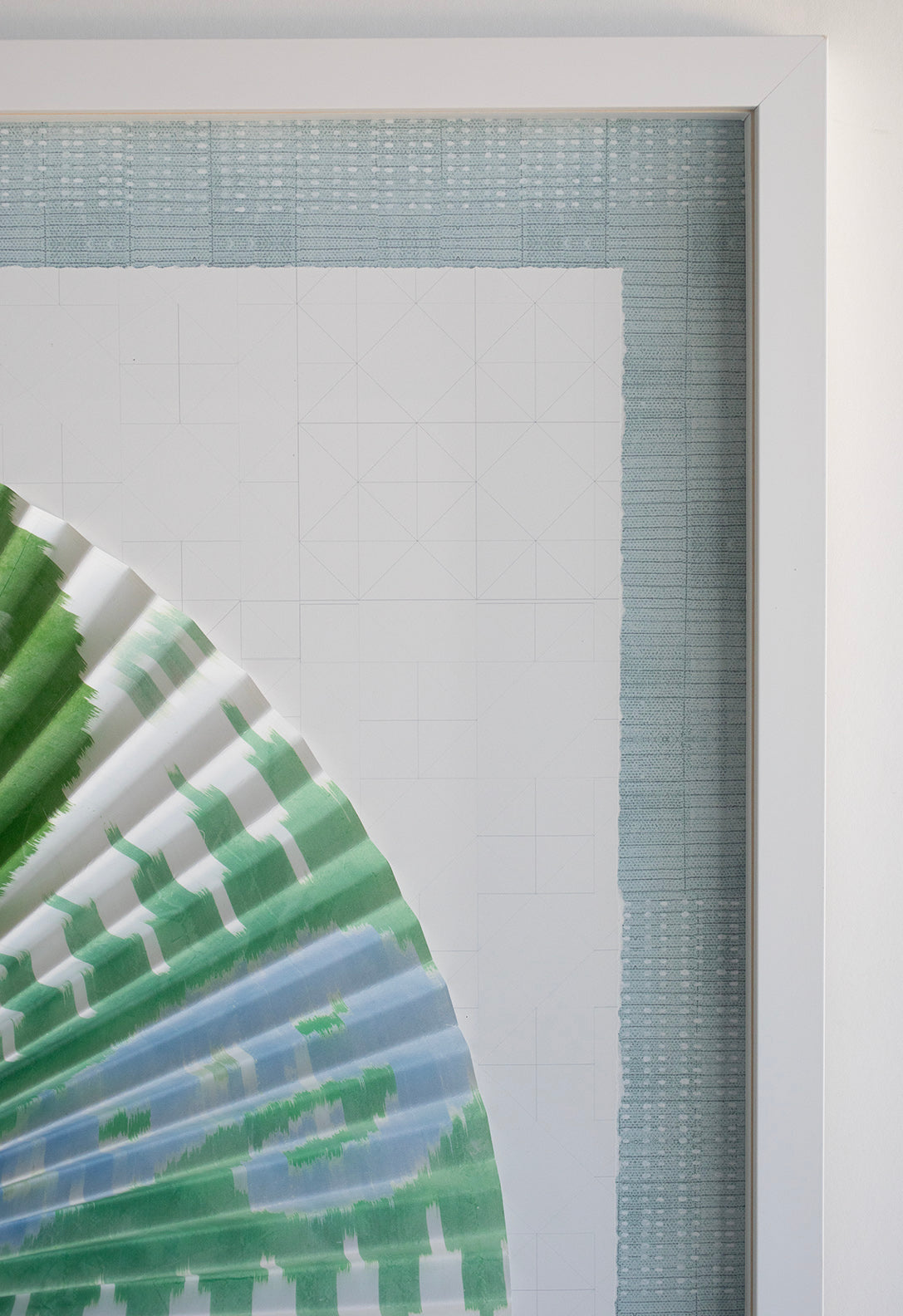 Pleated Dimensional Circle: Iktat (Blue and Green)