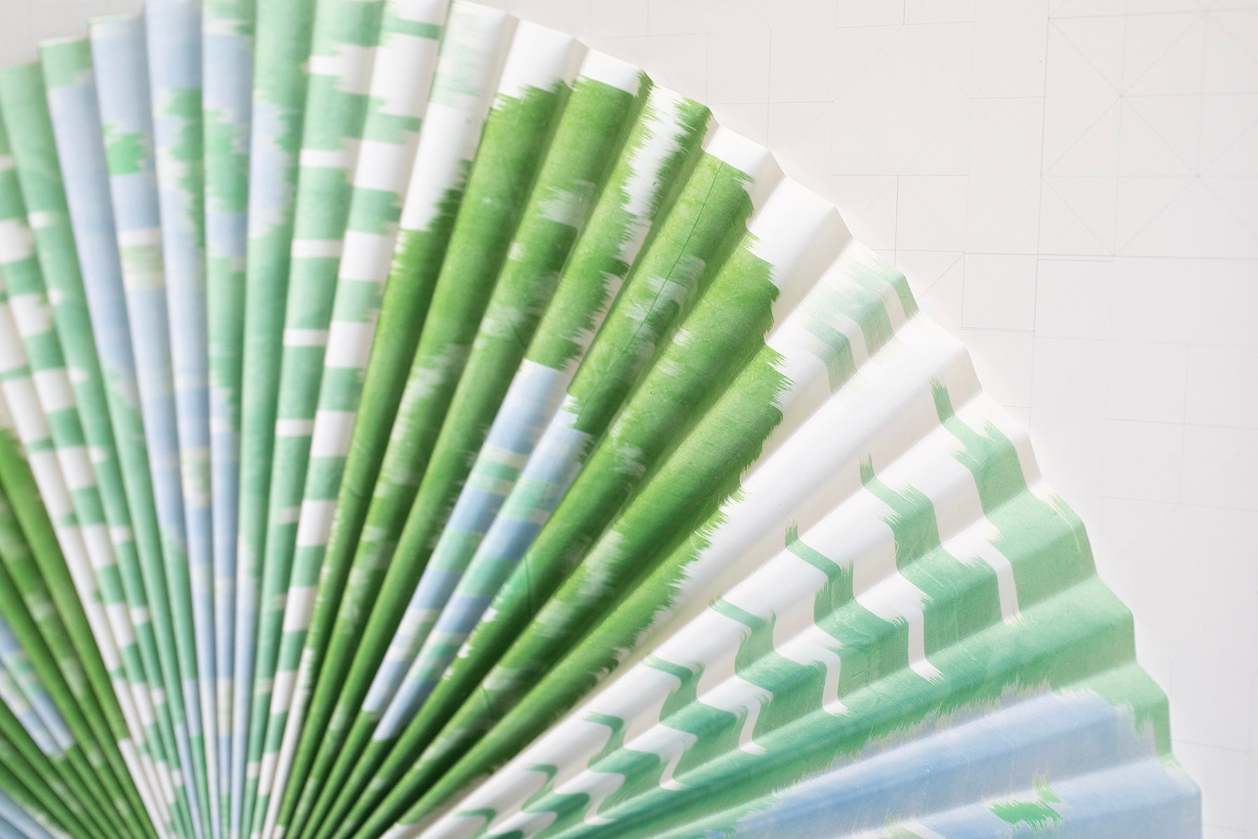 Pleated Dimensional Circle: Iktat (Blue and Green)