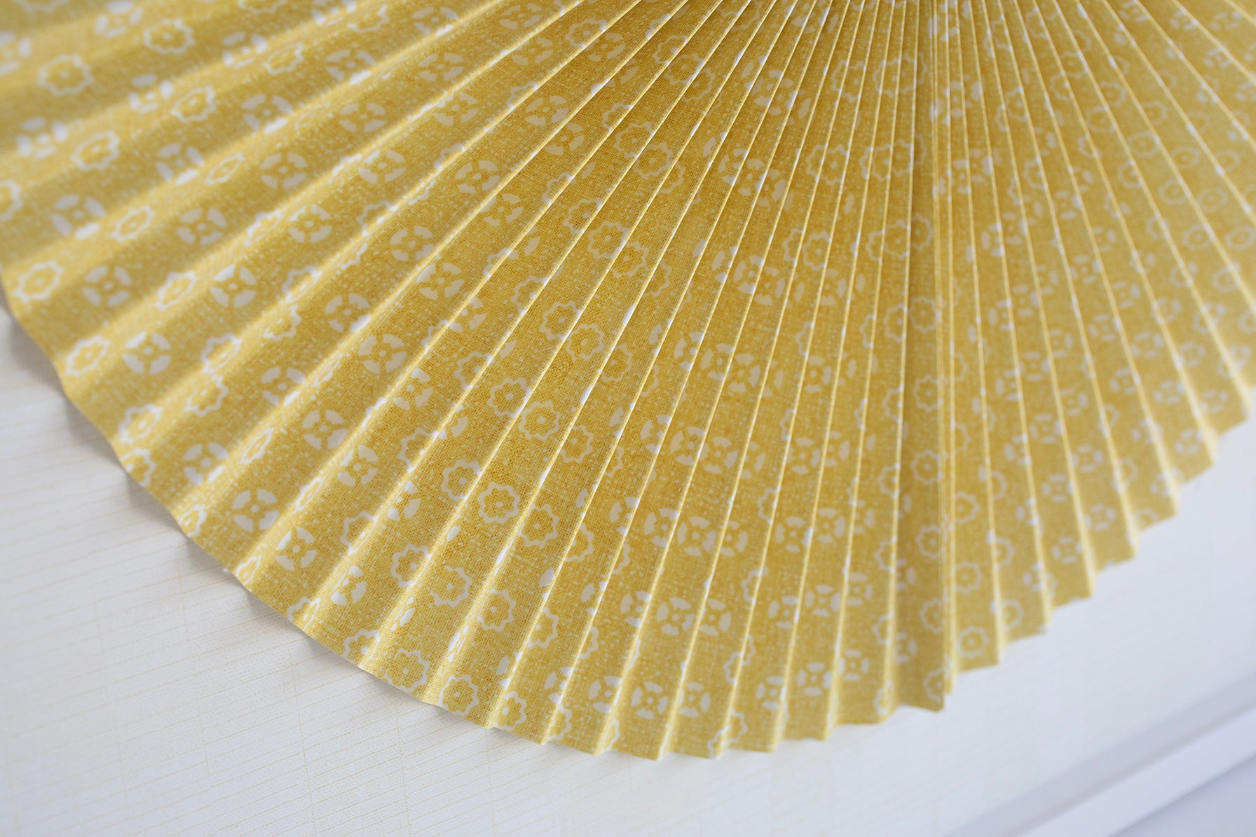 Pleated Dimensional Circle: Block Print Lemon Yellow