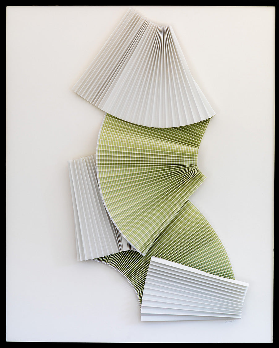 Abstract Dimensional Celedon Pleats