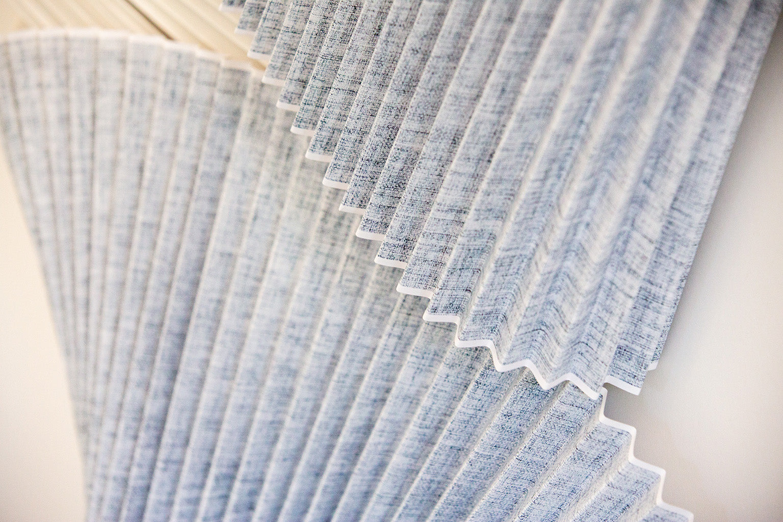 Abstract Dimensional Blue/Grey Pleats