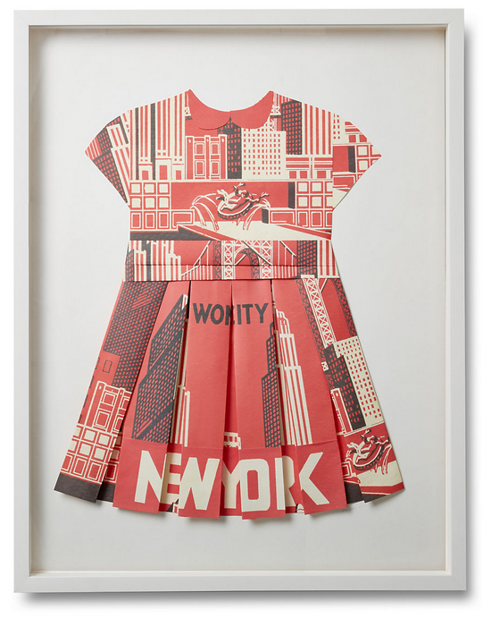 Folded Paper Dress: New York Poster