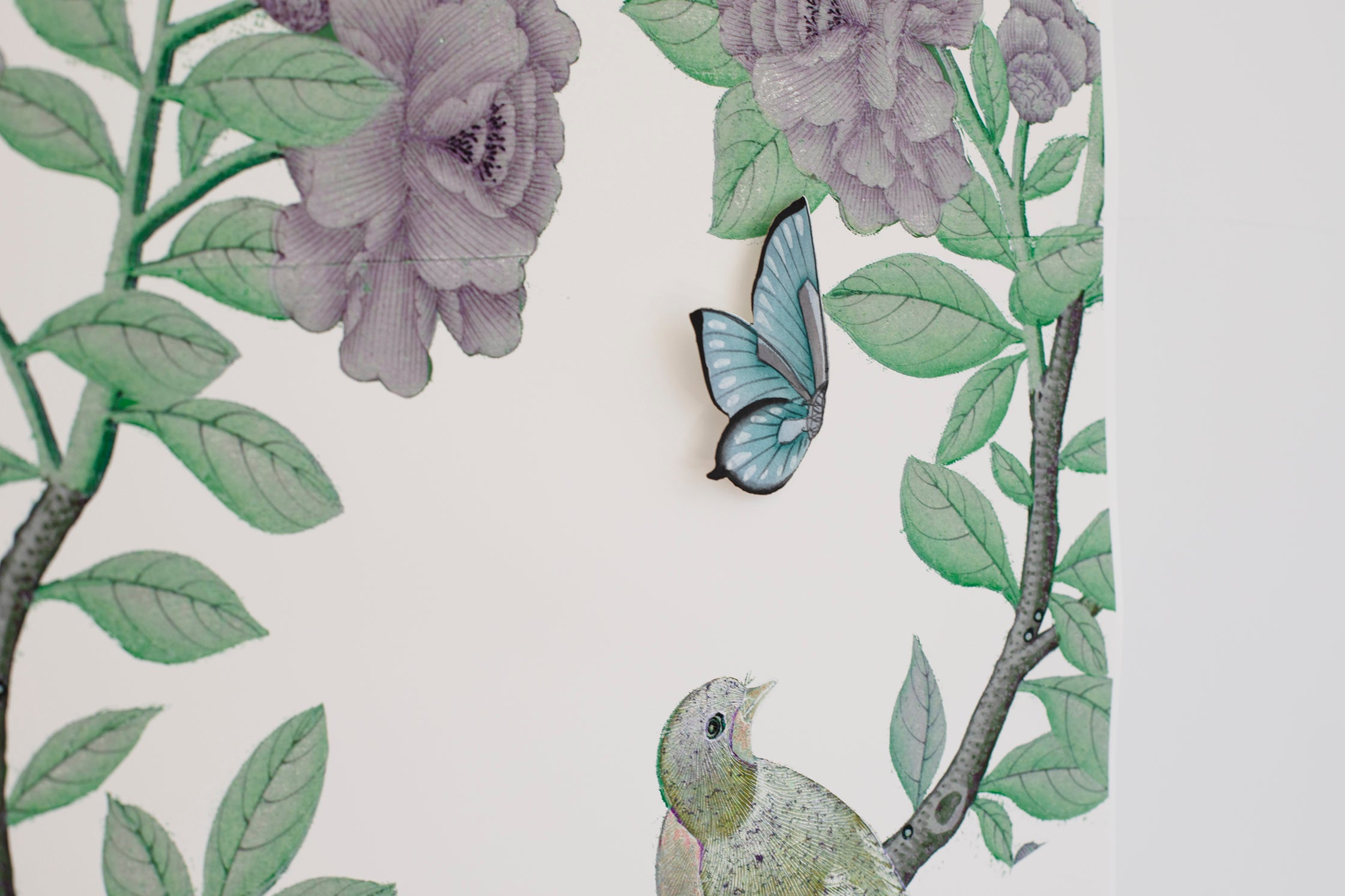 Lavender flowers: Chinoiserie triptych