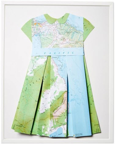 Folded Paper Map Dress: Hawaii