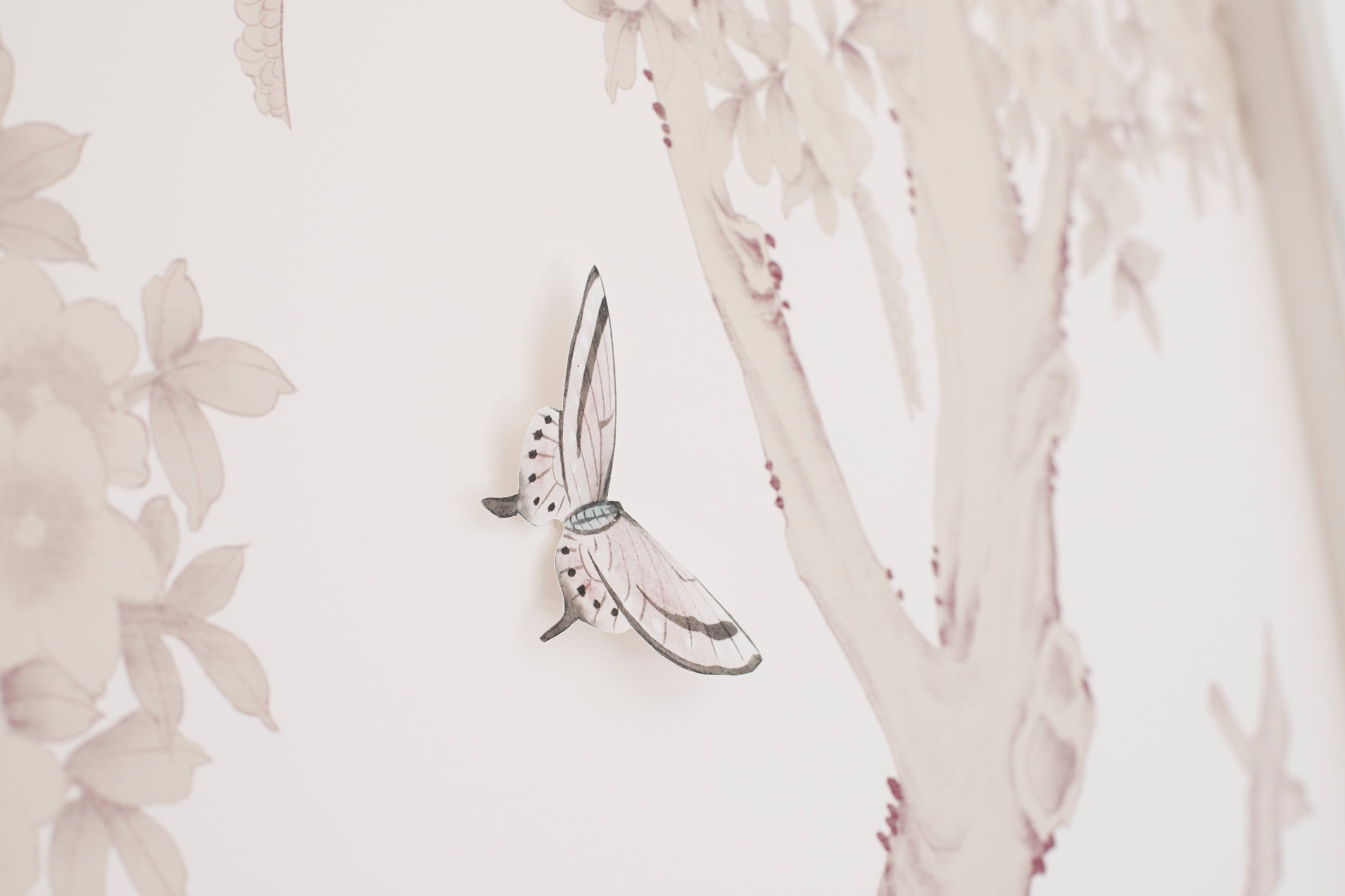 Palest Pink Diptych Chinoiserie Collage