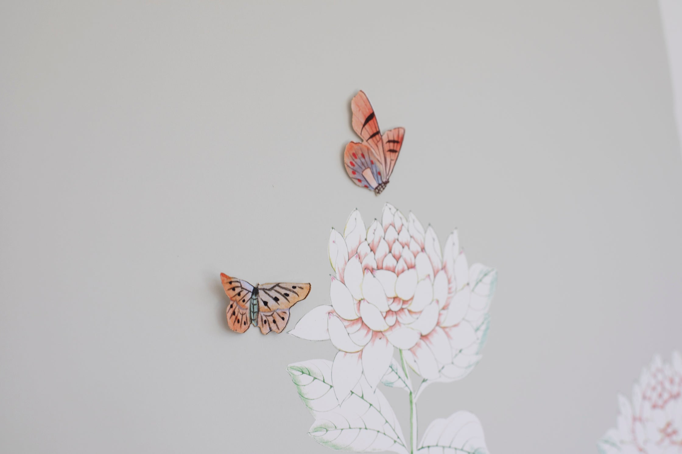 Grey Chrysanthemum Chinoiserie