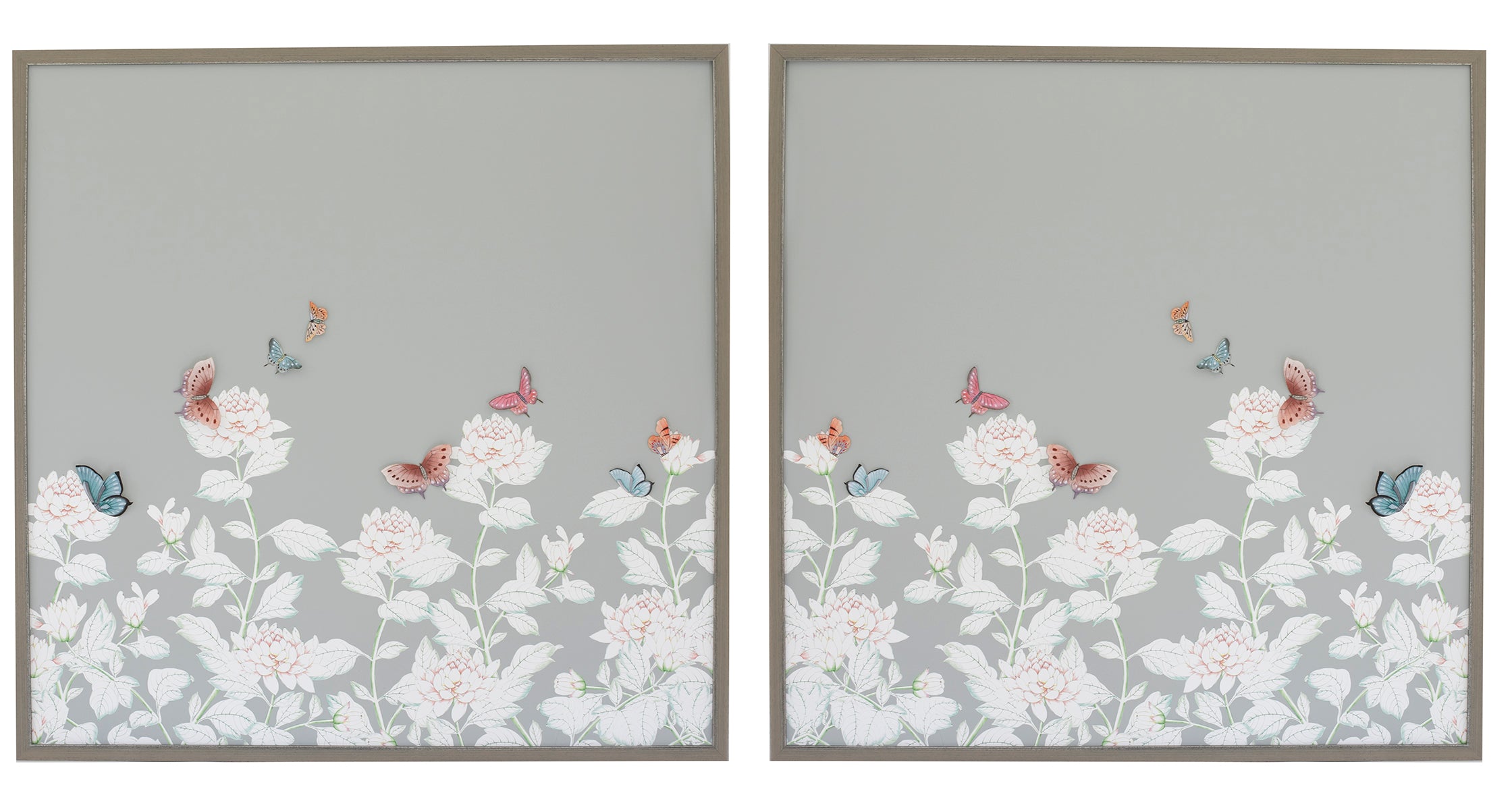 Grey Chrysanthemum Chinoiserie