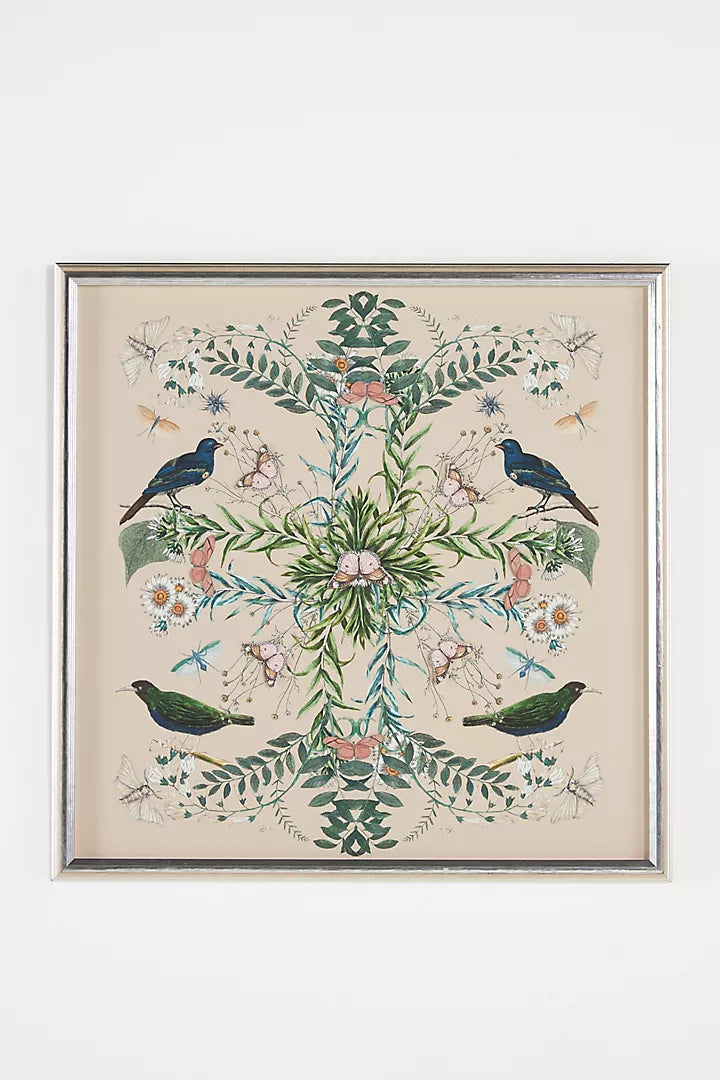 Dimensional Birds and Flowers Wall Art