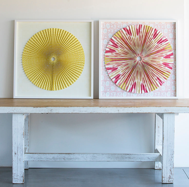 Pleated Dimensional Circle: Iktat (Pink)