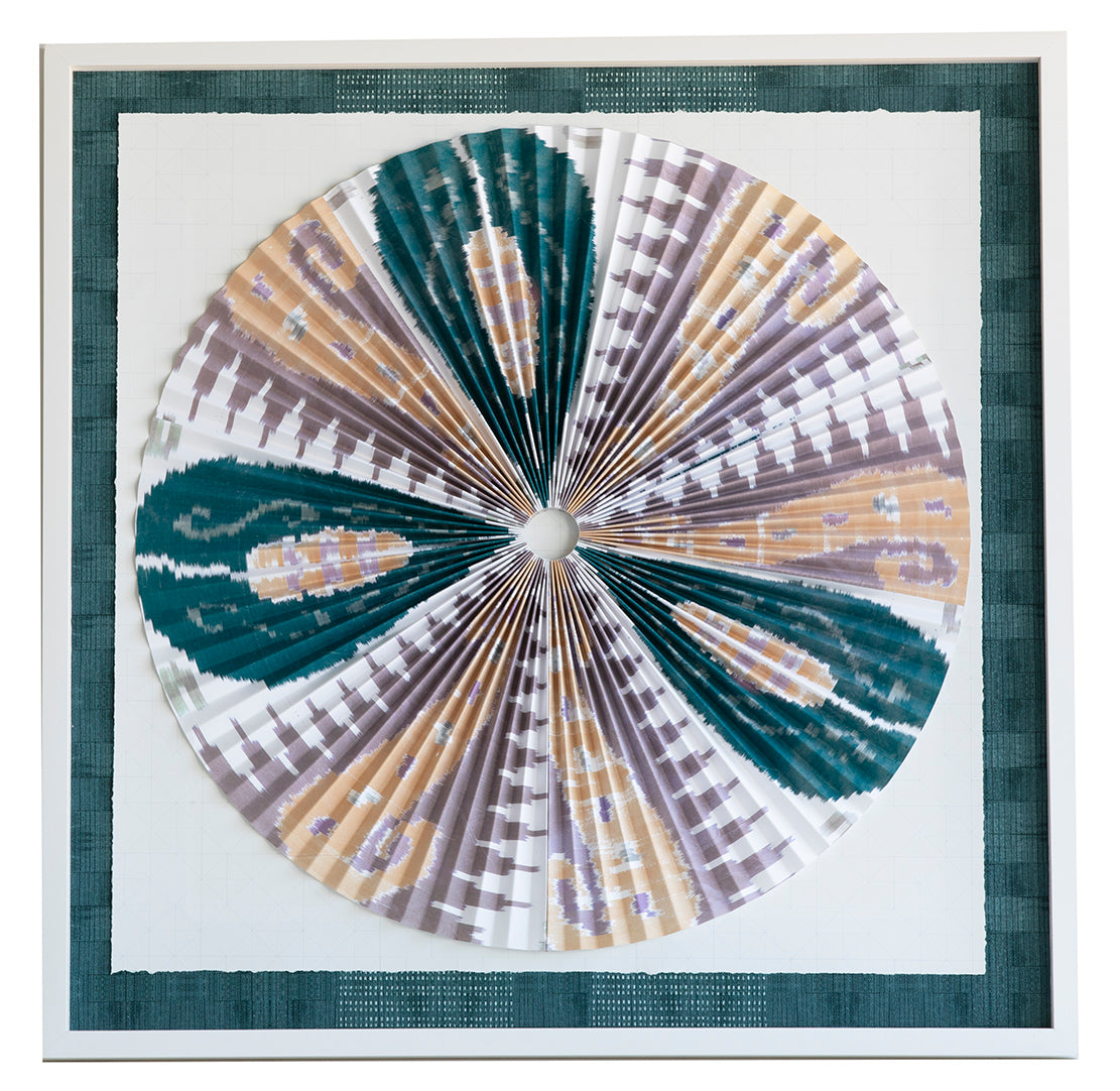 Pleated Dimensional Circle: Iktat (Teal)