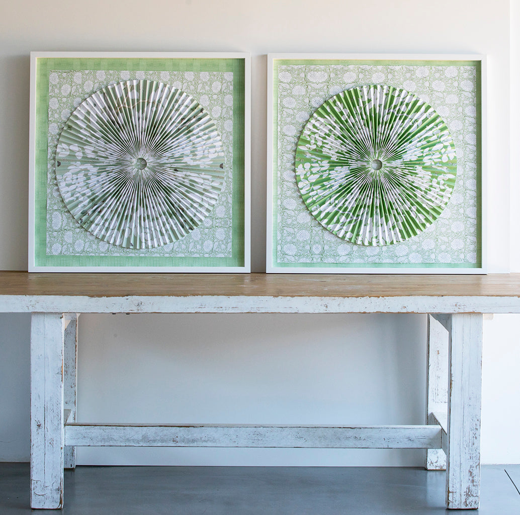 1 Pleated Dimensional Circle: Chinoiserie II