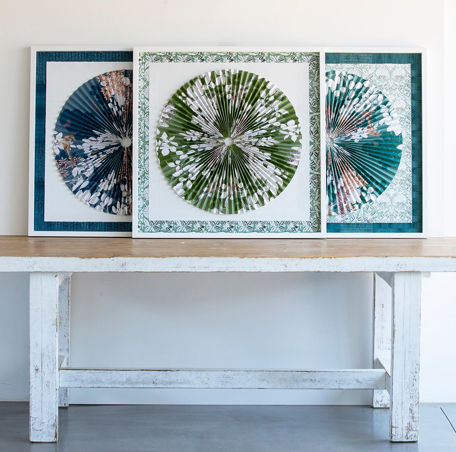 1 Pleated Dimensional Circle: Chinoiserie