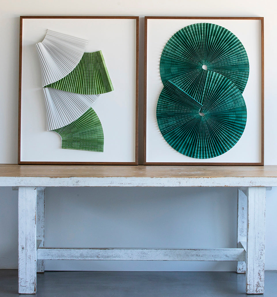 Abstract Dimensional Green Pleats II