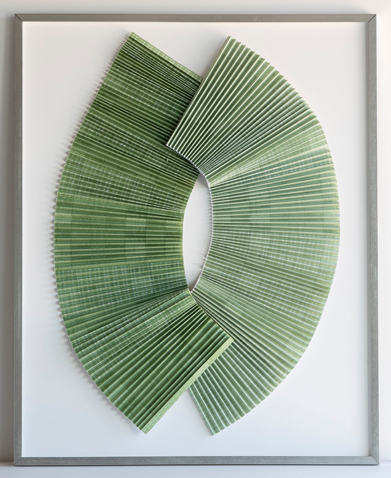 Abstract Dimensional Green Pleats