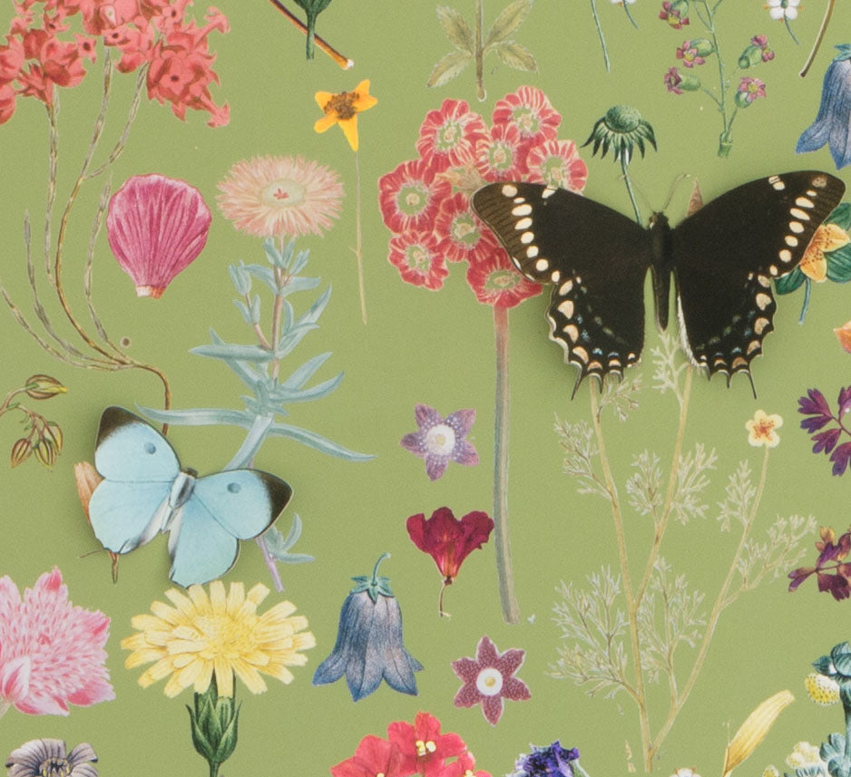 Dimensional Flower Print Collage: Grass Green