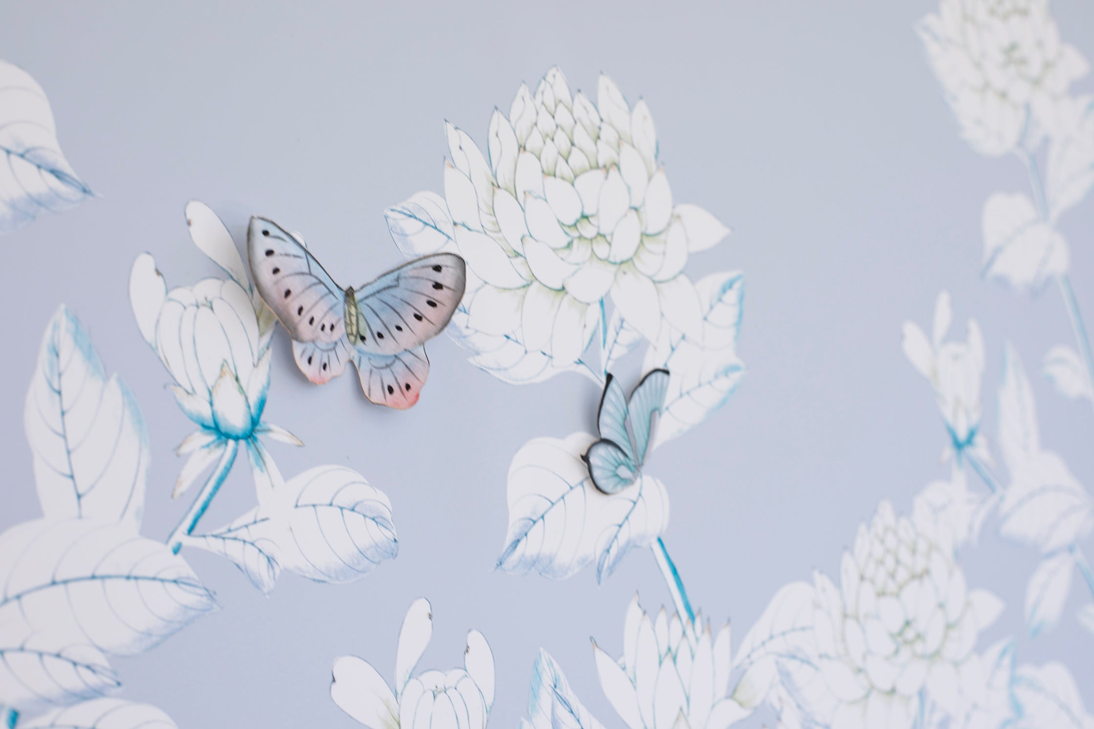 Blue, Chrysanthemum Chinoiserie